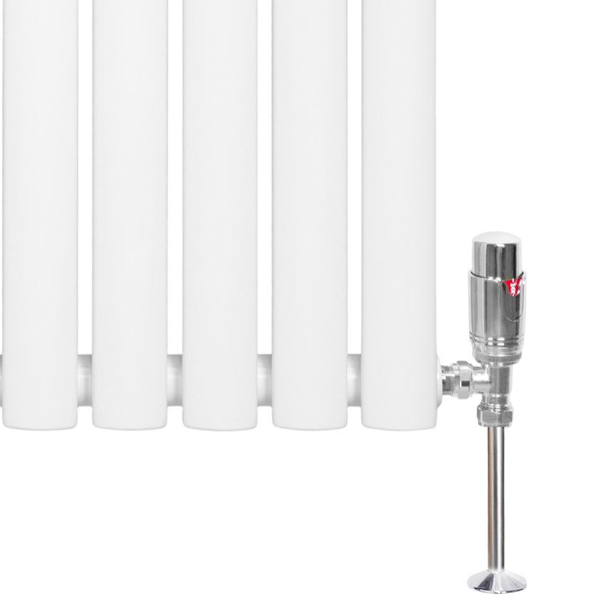 Q-Rax Radiatore Ovale a Colonna 600x780 mm Bianco con Valvole