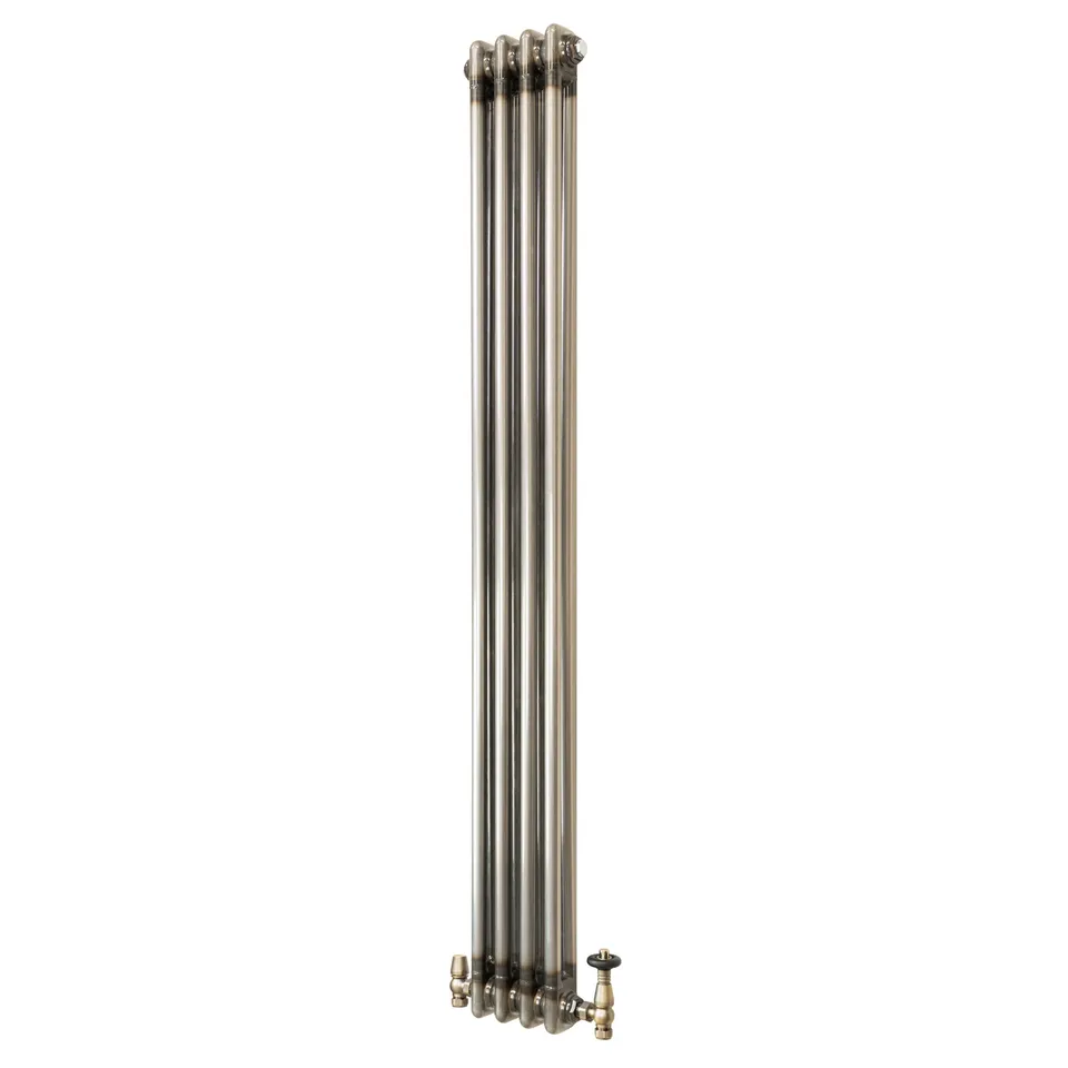 Q-Rax Radiatore 2 Colonne 1500x200 mm Metallo Grezzo Valvole