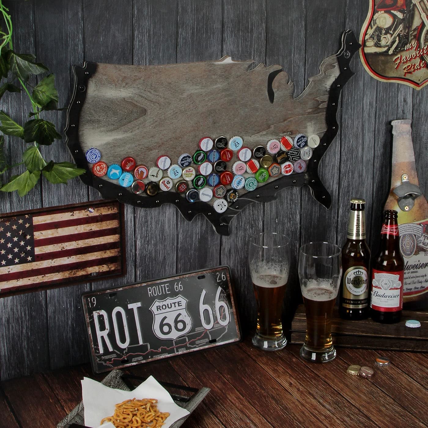 Jackcube Design Display USA Map Bacheca Tappi 125 Posti