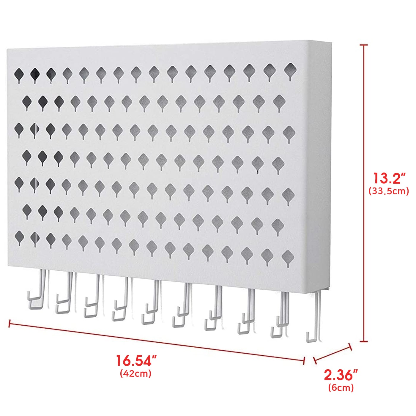 Jackcube Design portagioielli da parete bianco 109 fori 19 ganci