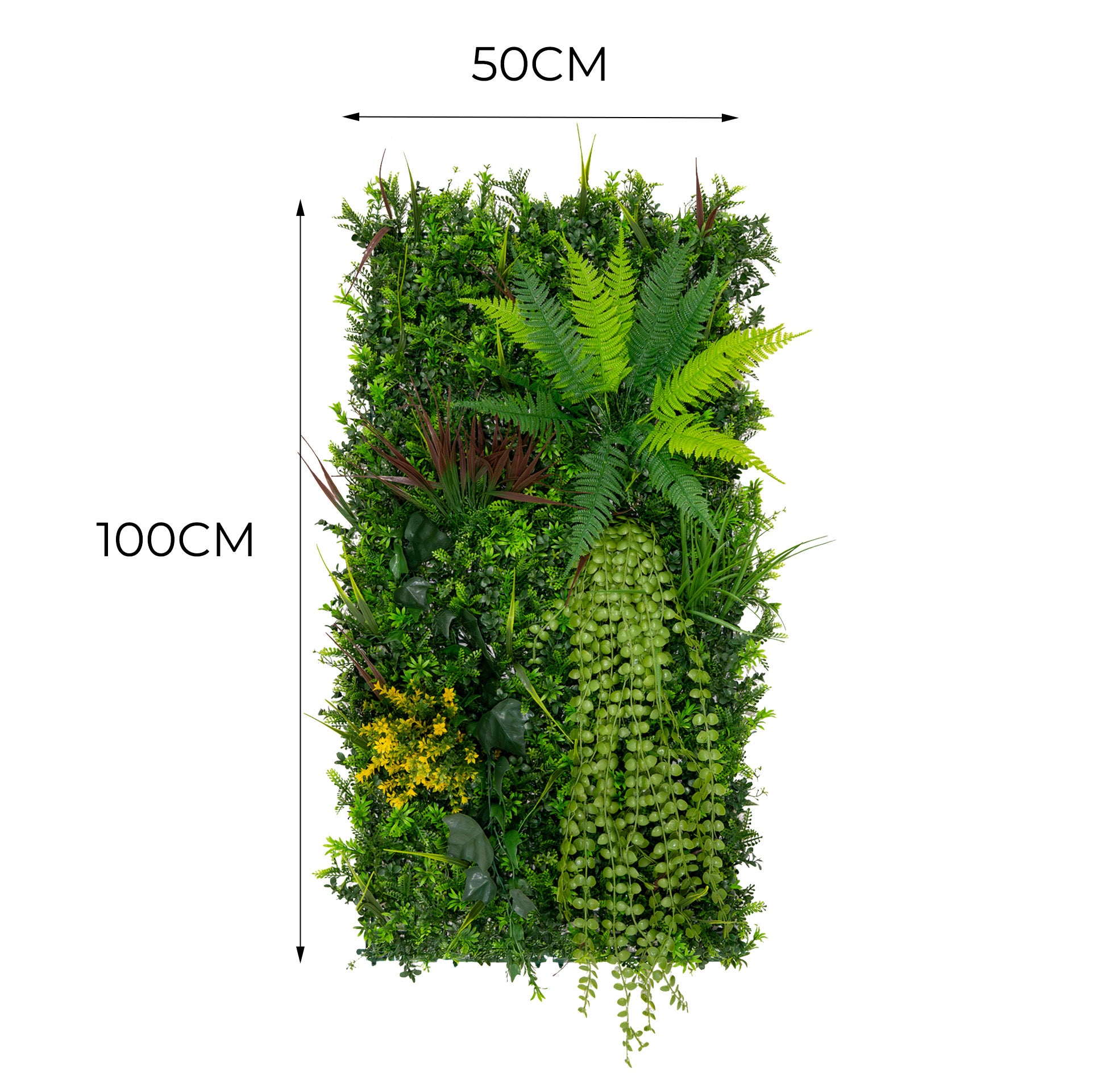 Q-Rax Piastrelle Parete Piante Artificiali 50x100cm 2Pz