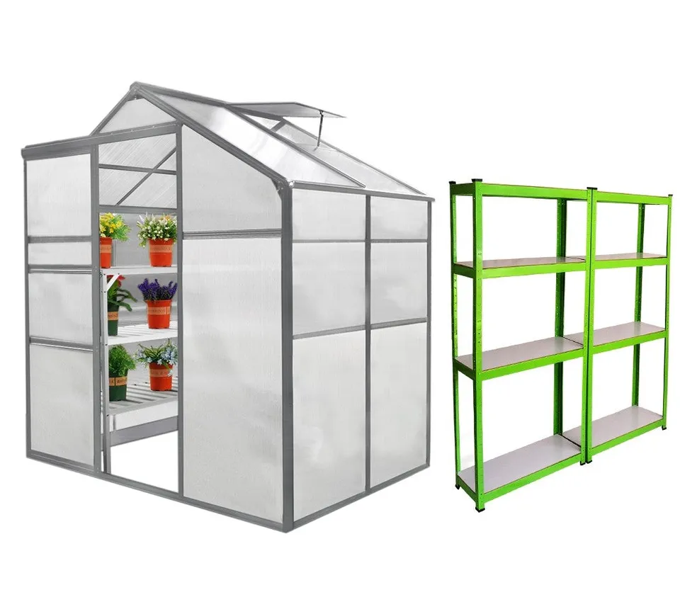 Q-Rax Serra Giardino Grigio 1.8x1.2m con Scaffali