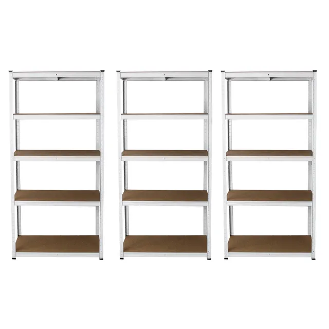 Q-Rax E-Rax Scaffale Garage 90x40cm Bianco 3 Pezzi 200kg