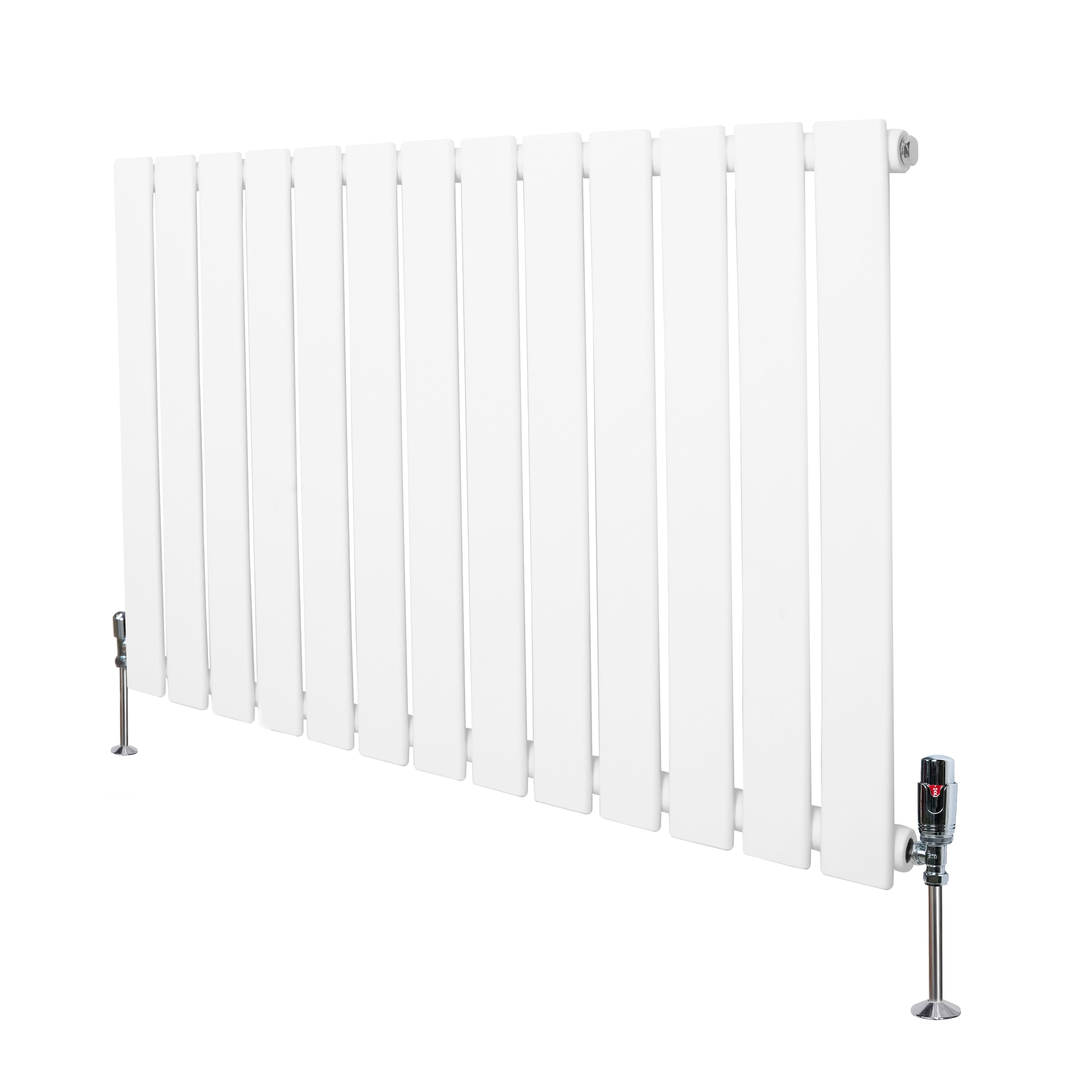 Q-Rax Piatto 600x910 Radiatore Monocolonna Bianco Valvole