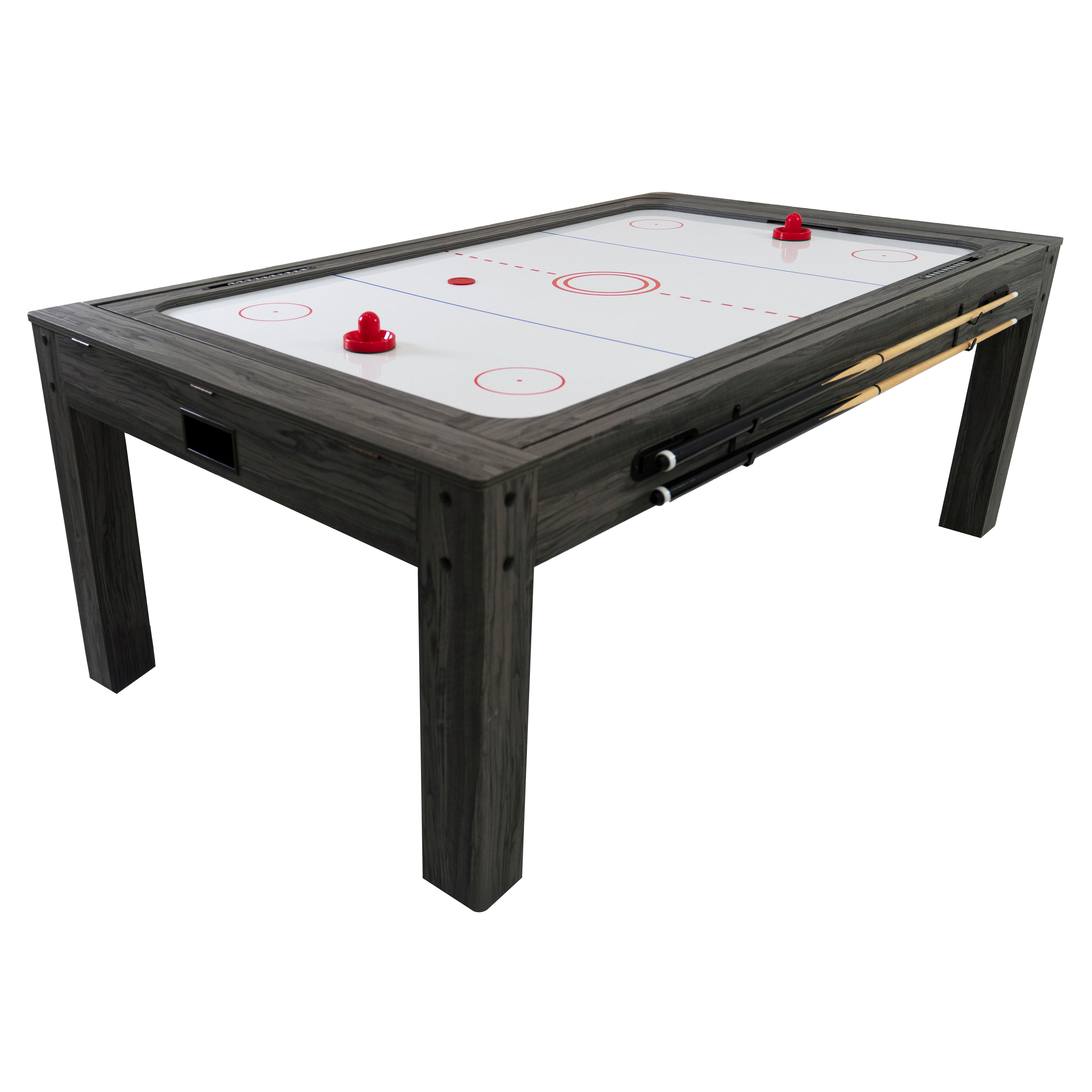 Q-Rax Tavolo Giochi 7-in-1 Tavolo Biliardo Grigio con Panche