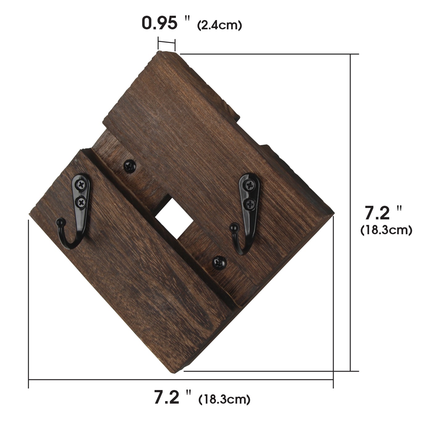 Jackcube Design Wall Décor set 4 appendiabiti parete legno