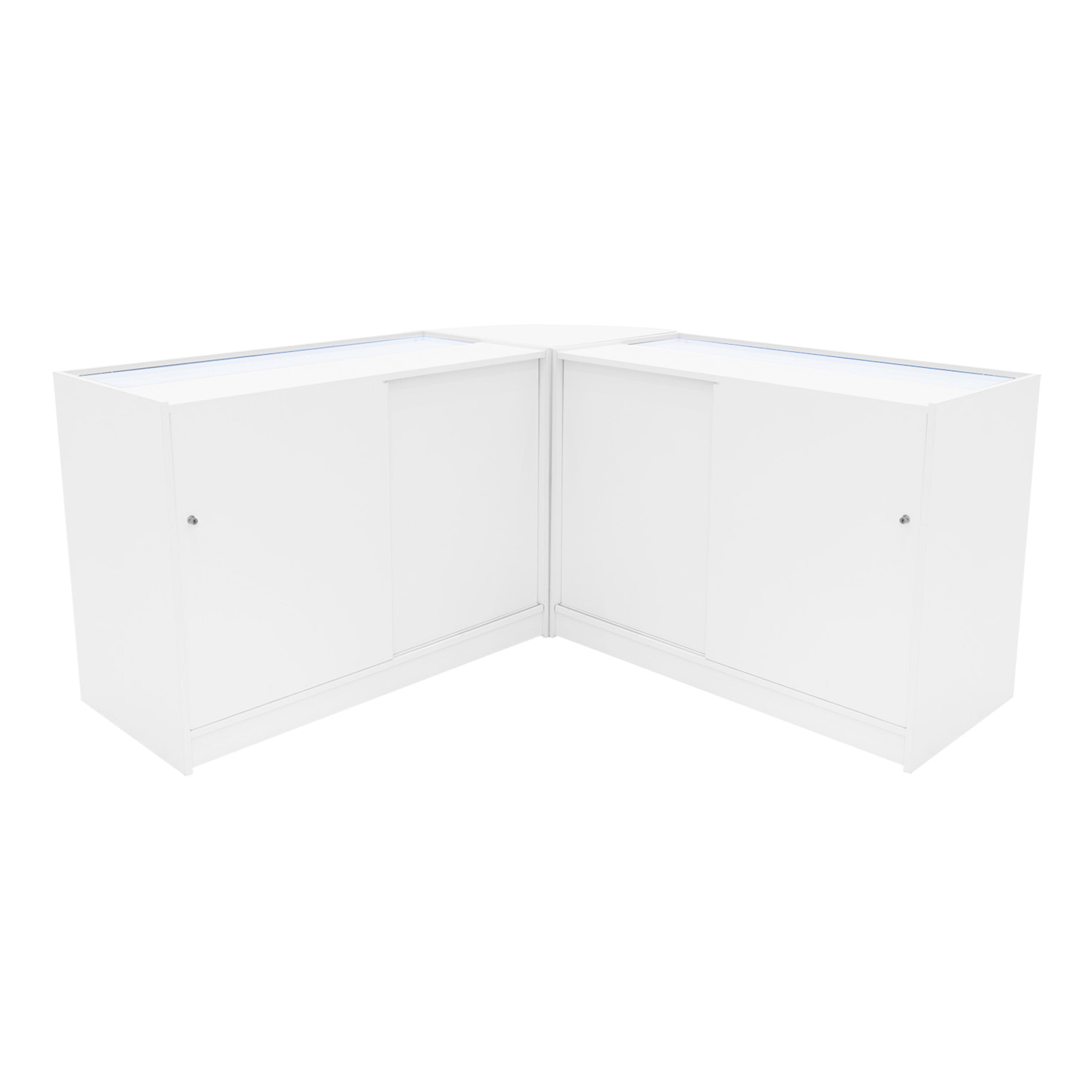 Q-Rax Banconi Negozio Adonis Set B1200 C1200 CM60 Vetrina Bianco