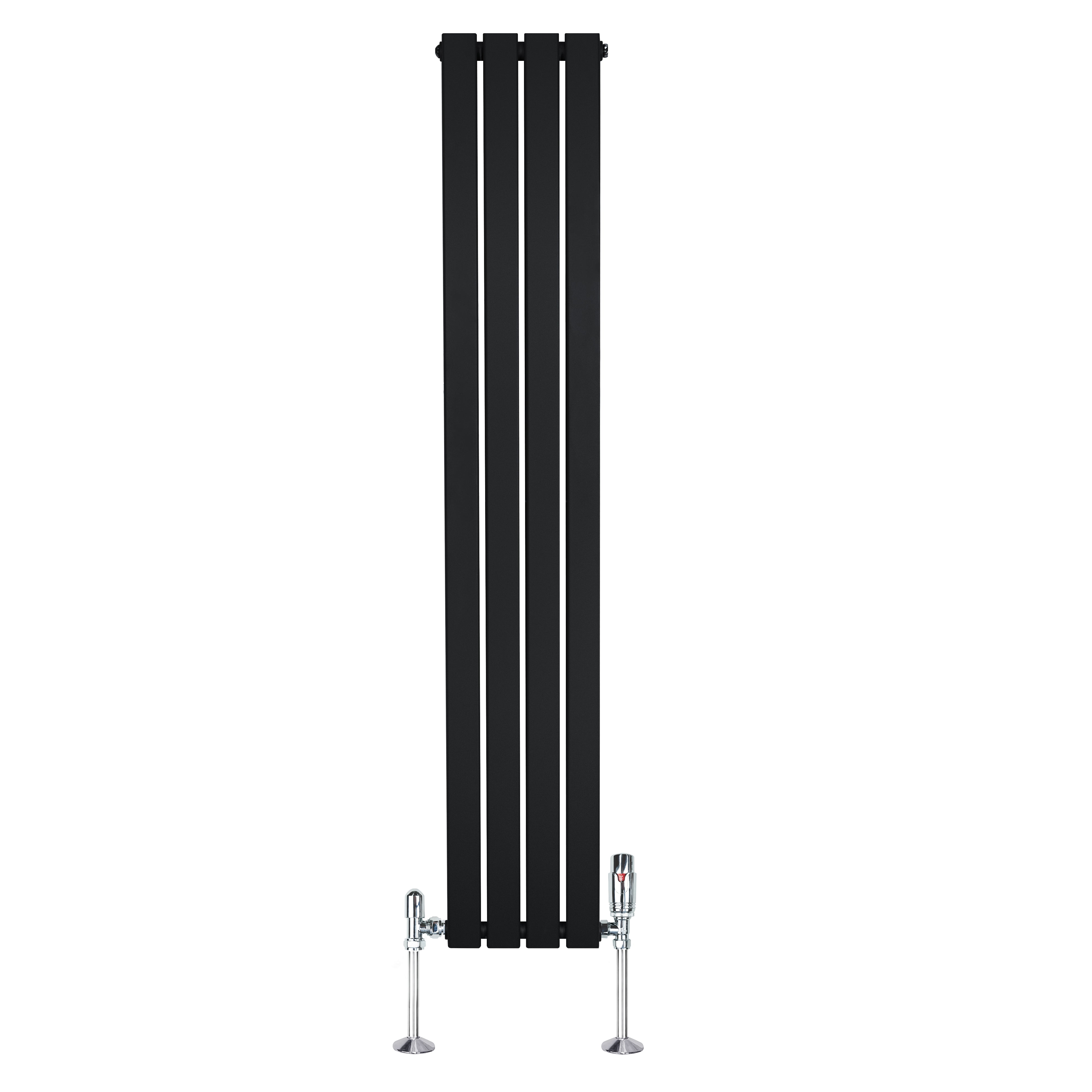 Q-Rax Radiatore Verticale Nero 1600x280mm con Valvole