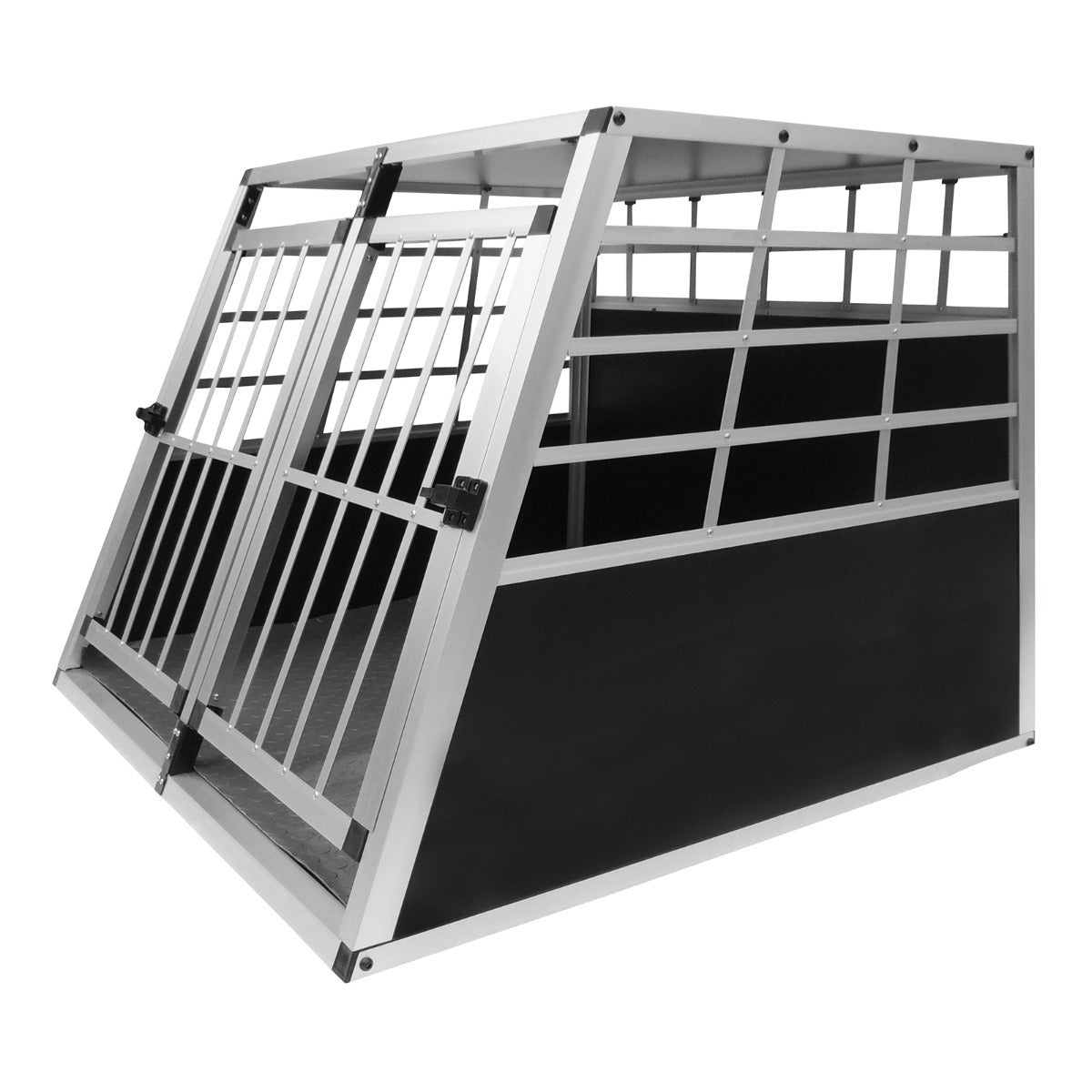 Q-Rax Gabbia Cani Auto Doppia trasportino grande alluminio