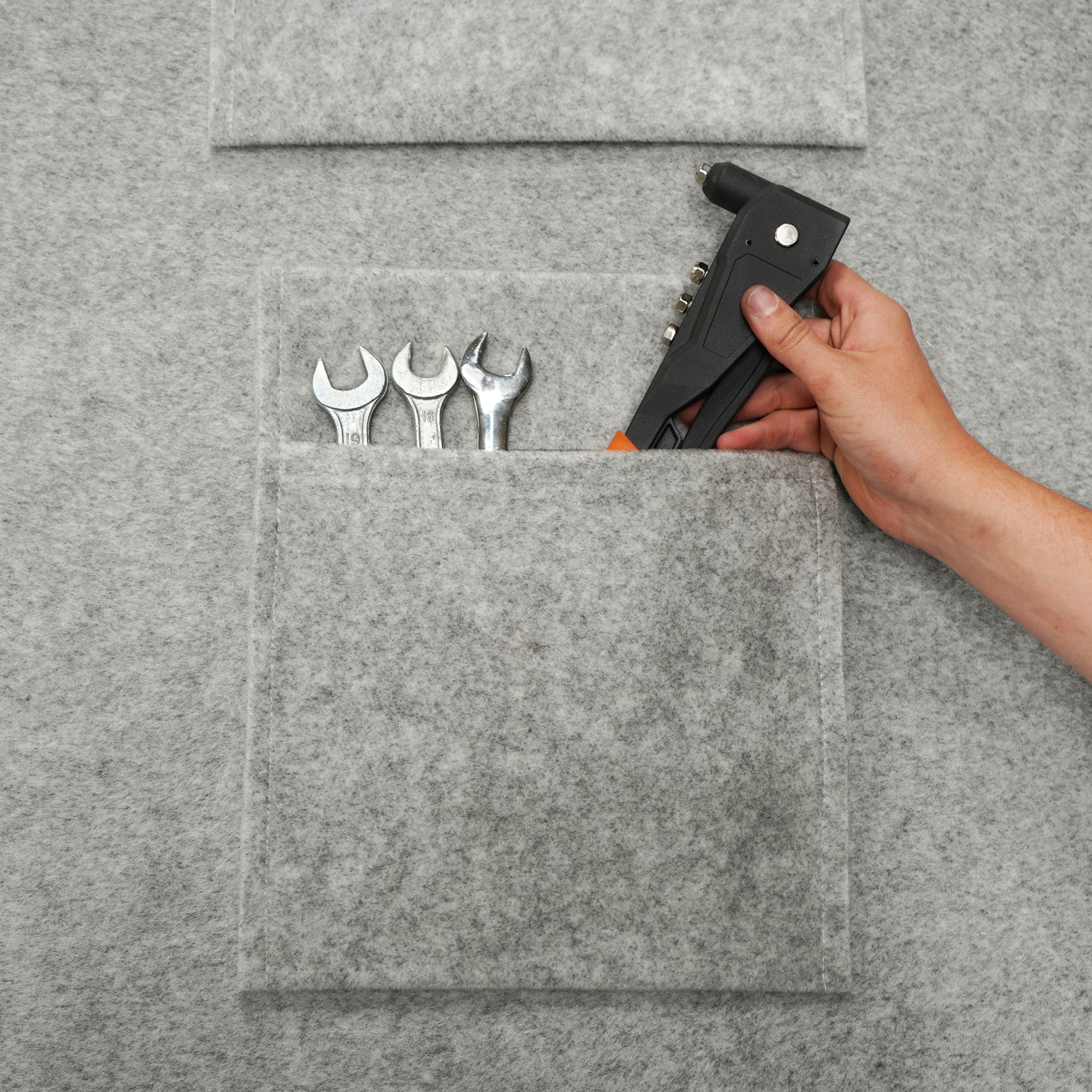 Q-Rax Accessori casa Tasche Portaoggetti Grigio Argentato 2 Pezzi