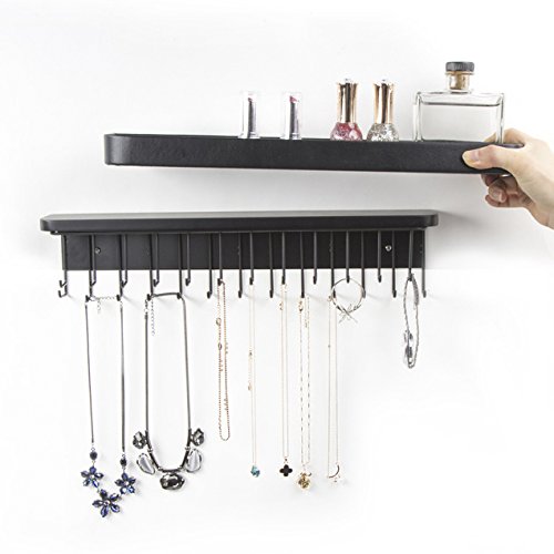Jackcube Design Organizer Gioielli Parete Nero 25 Ganci Mensola