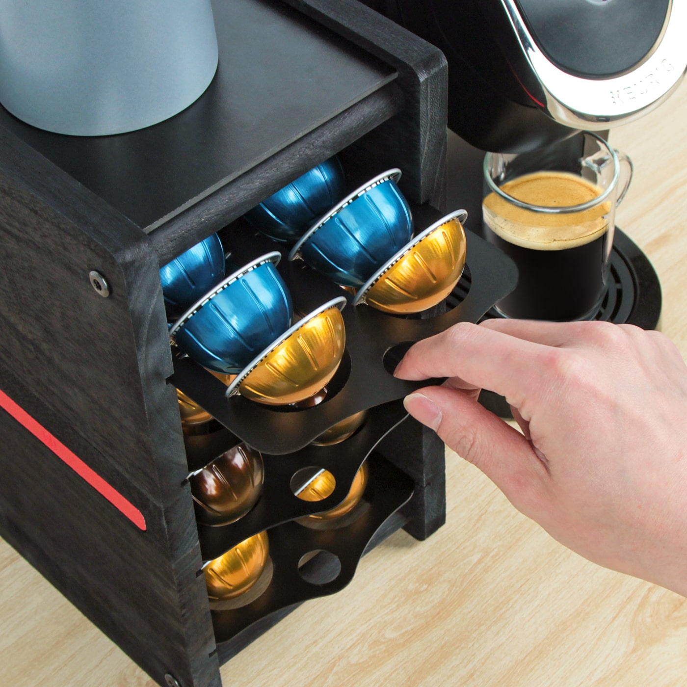 Jackcube Design portacapsule nero 4 piani 80 capsule Vertuo