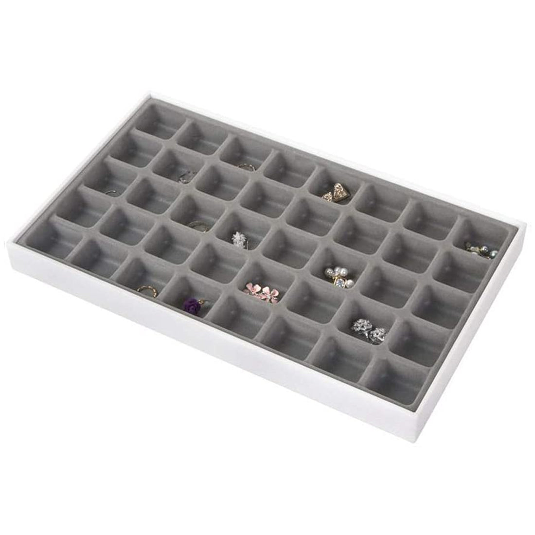 Jackcube Design vassoio portagioie bianco 40 scomparti ecopelle