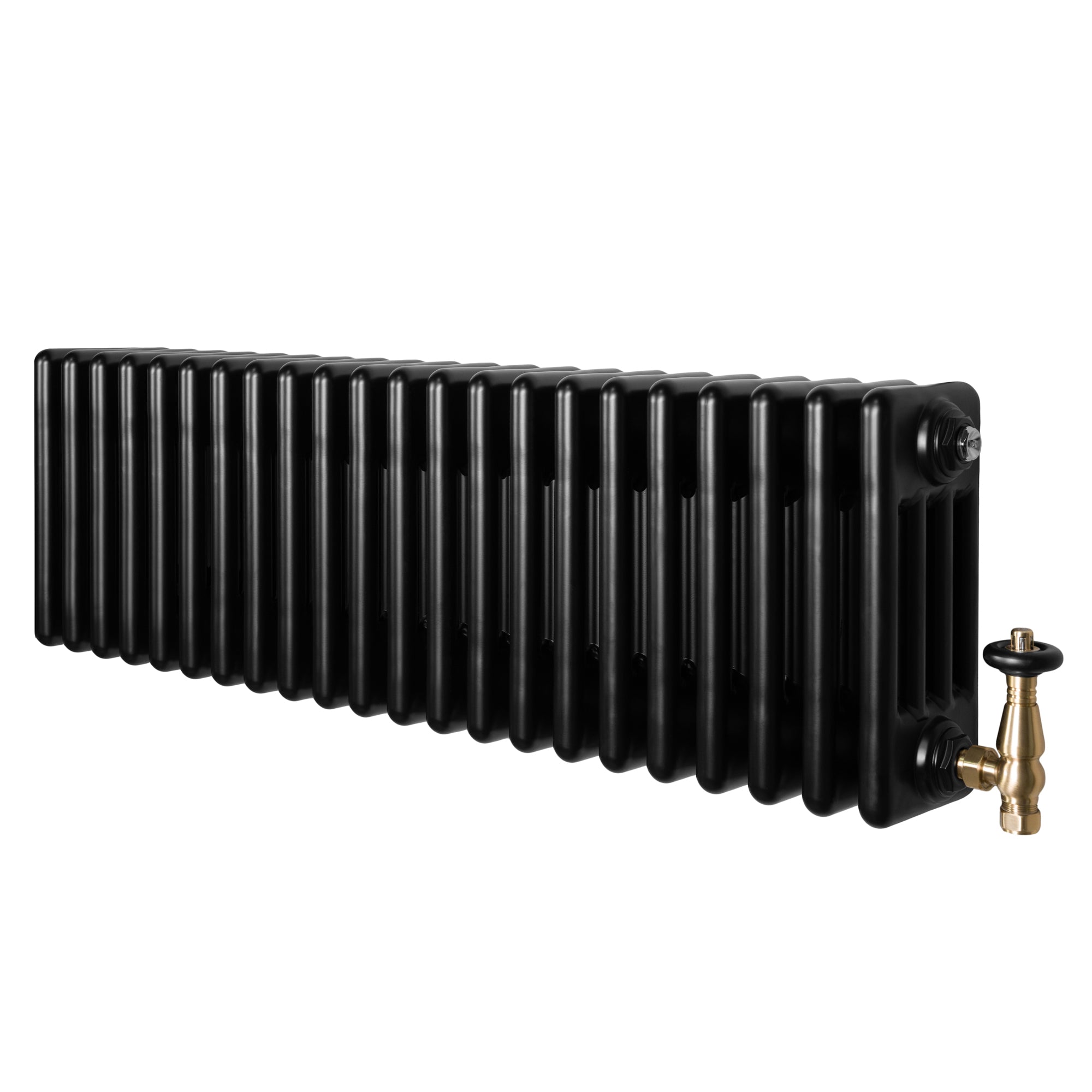 Q-Rax Radiatori Tradizionali 300x1010 radiatore nero 4 colonne + valvole