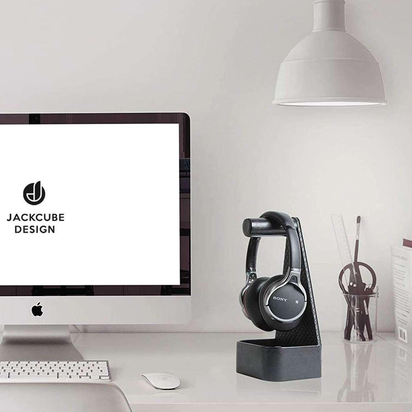 Jackcube Design Home Office supporto cuffie pelle con vassoio