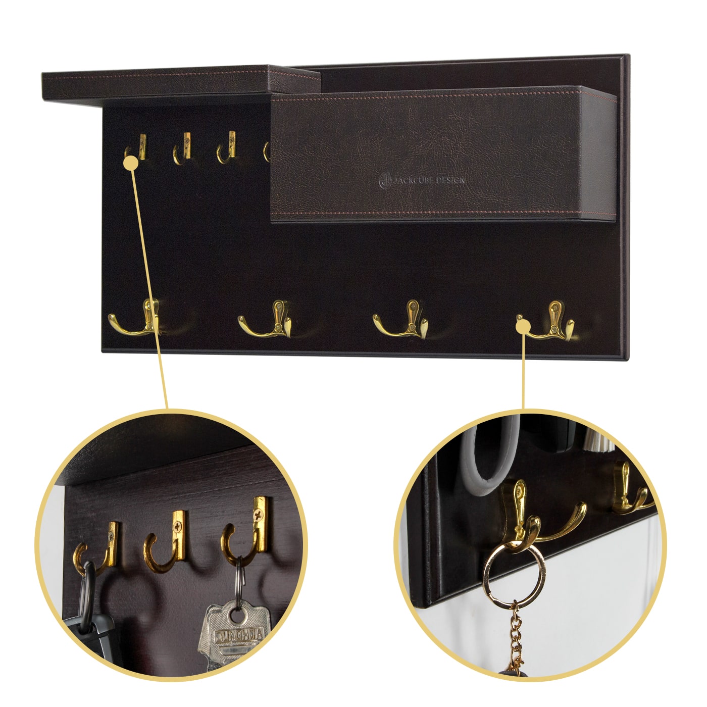 Jackcube Design Entryway Appendiabiti Parete 12 Ganci Legno
