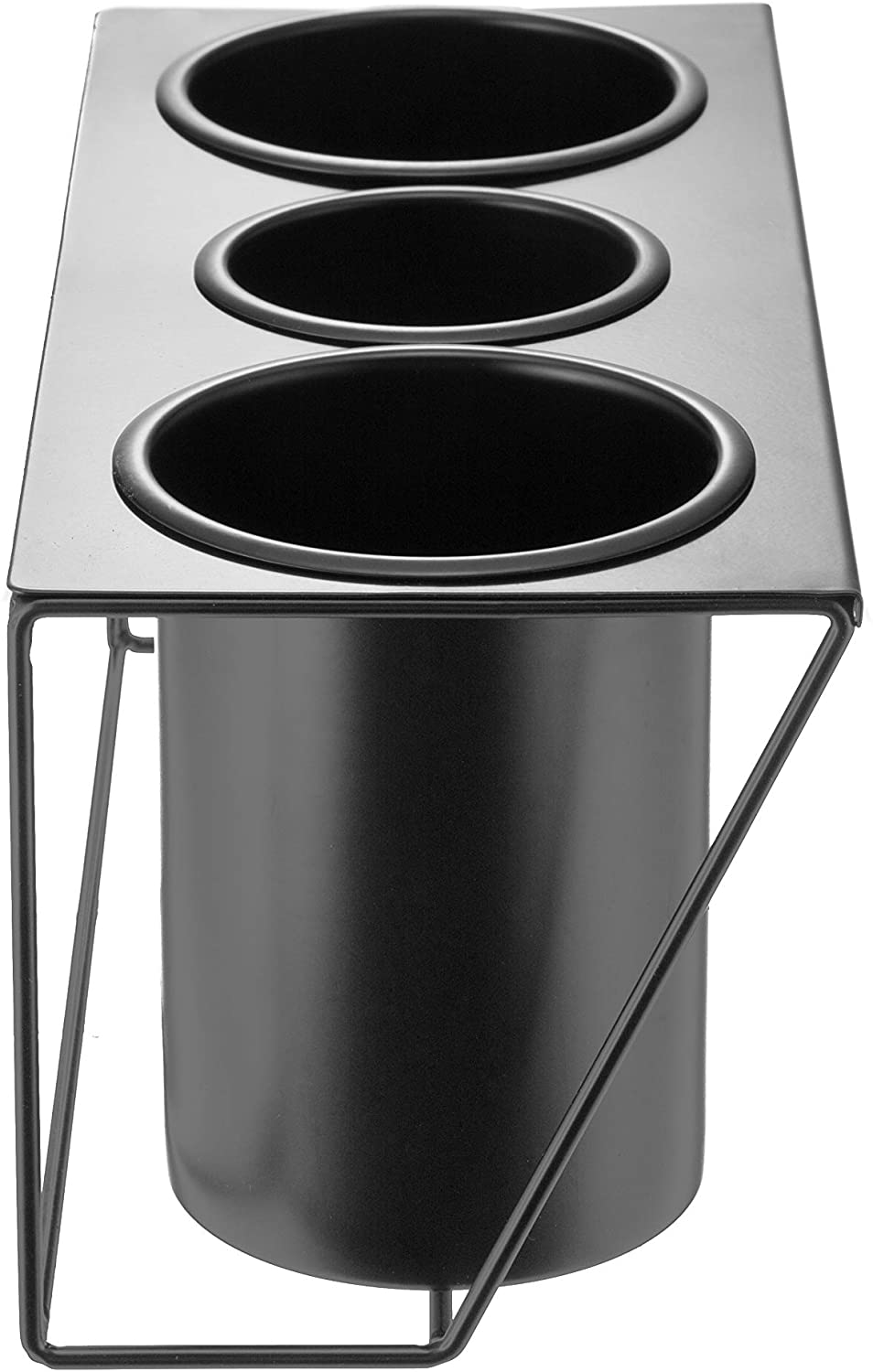 Jackcube Design Porta Phon Parete Nero Acciaio 3 Scomparti
