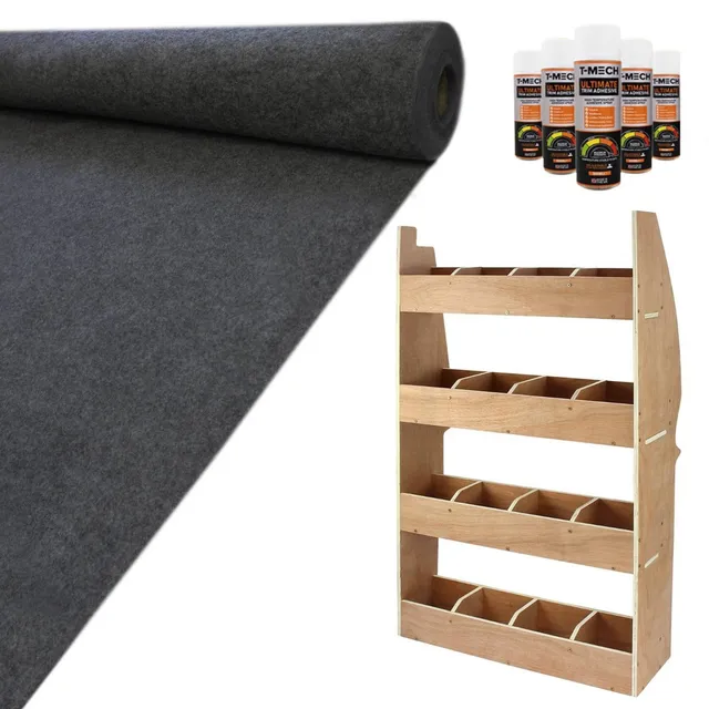 Q-Rax Scaffali Garage Berlingo II Scaffale+Moquette Grigio