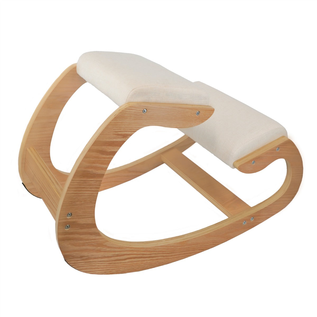 Q-Rax Sedia ergonomica inginocchiata legno lino 100kg