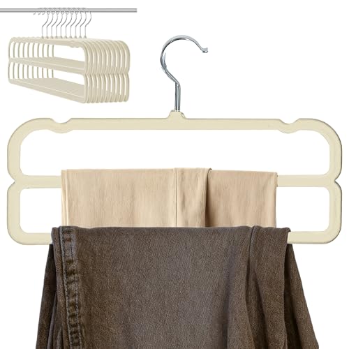 HGYZE Grucce Appendiabiti in Velluto pantaloni beige 10 pezzi antiscivolo