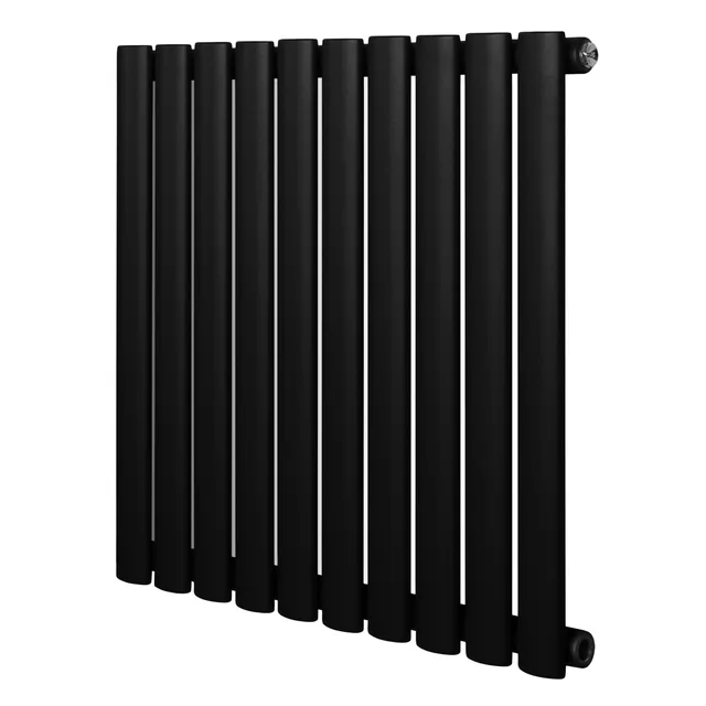 Q-Rax Radiatore Ovale Colonna Singola 600x600mm Nero