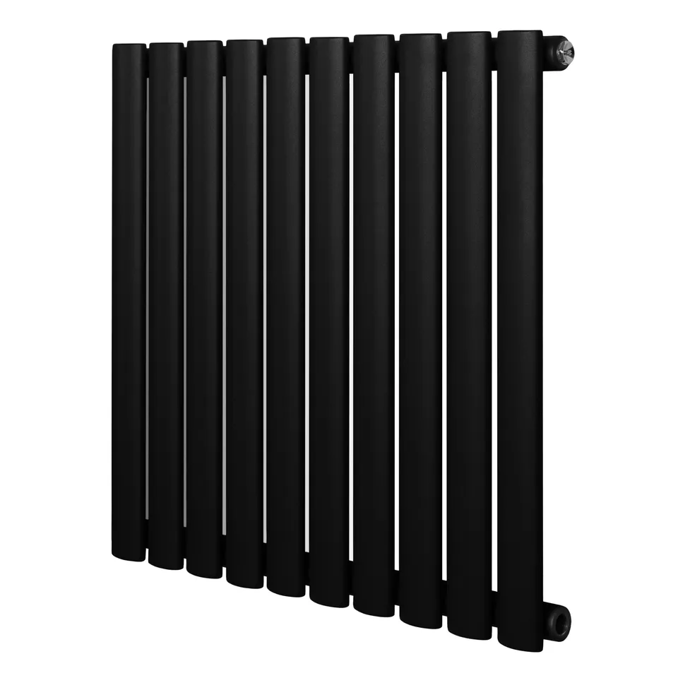 Q-Rax Radiatore Ovale Colonna Singola 600x600mm Nero