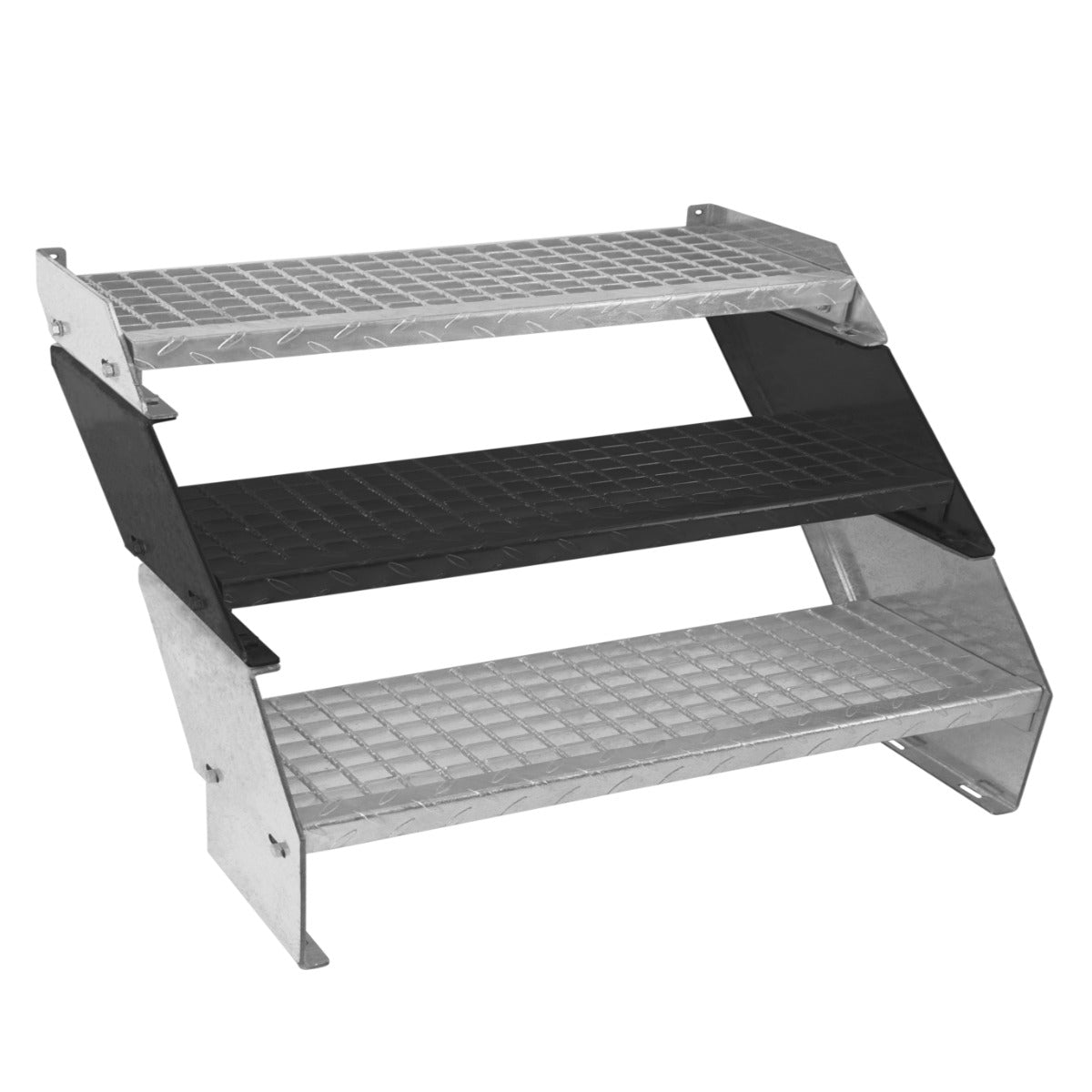 Q-Rax Scala Zincata 2 Gradini Regolabile 900mm Acciaio