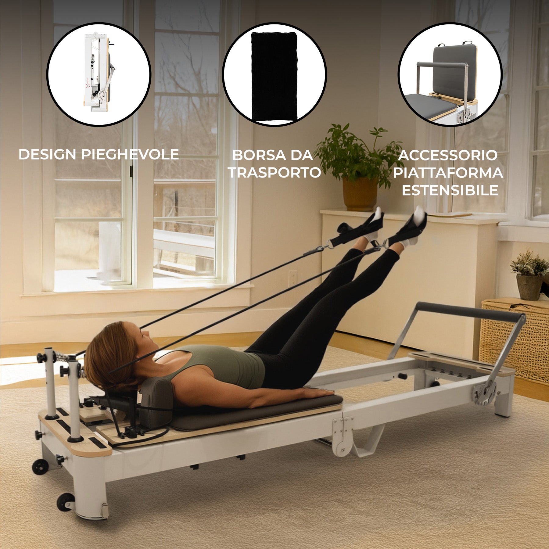 Q-Rax Allenamento Fisico macchina pilates alluminio pieghevole