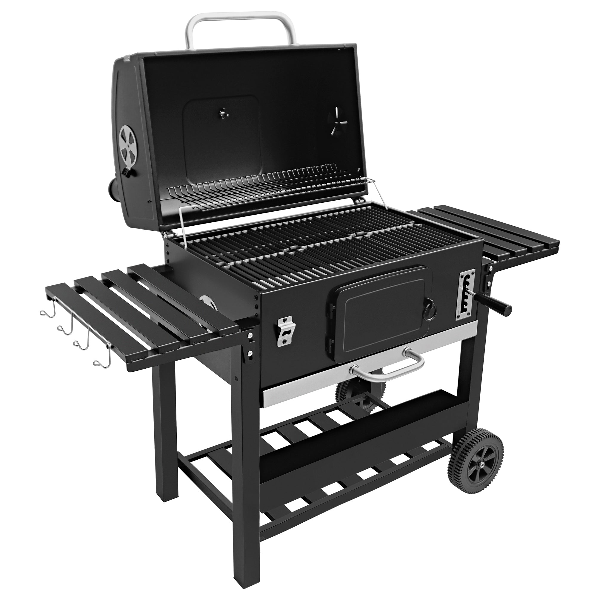 Q-Rax XXL Barbecue a Carbone con Griglia in Ghisa e Legna