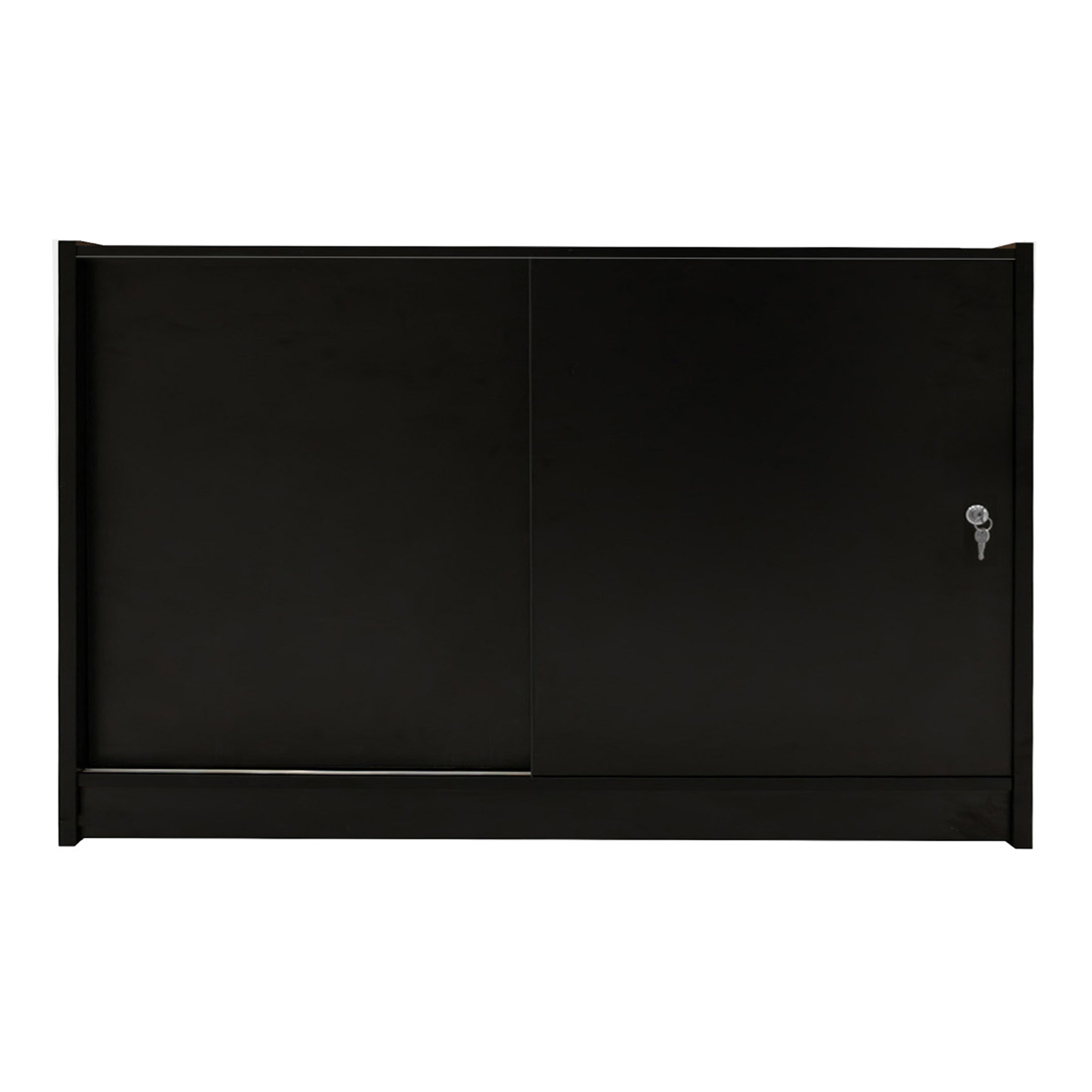 Q-Rax Banconi da Negozio C1500 Bancone LED Nero con Vetro