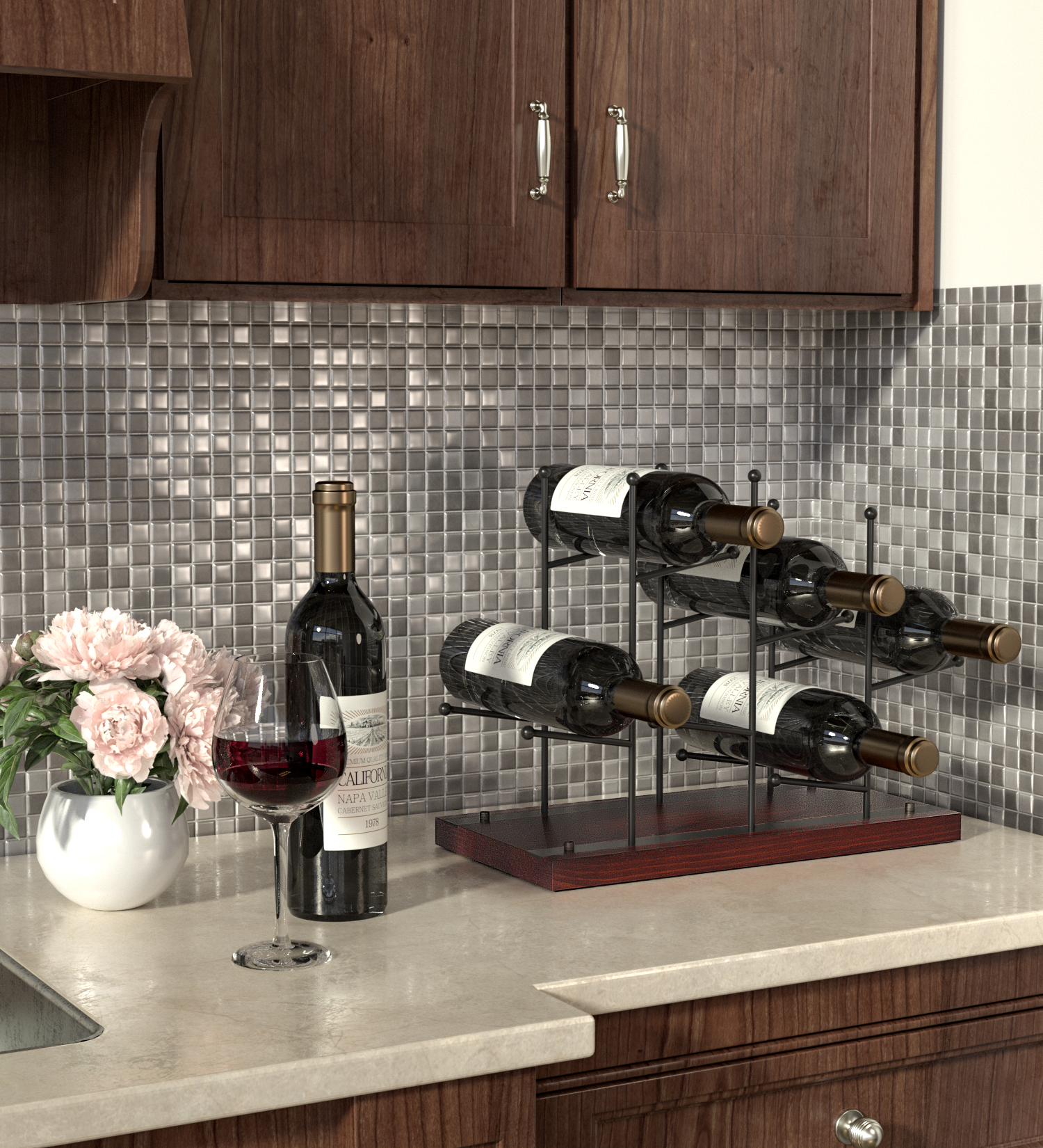 Jackcube Design Kitchen Portavino Metallo 6 Bottiglie
