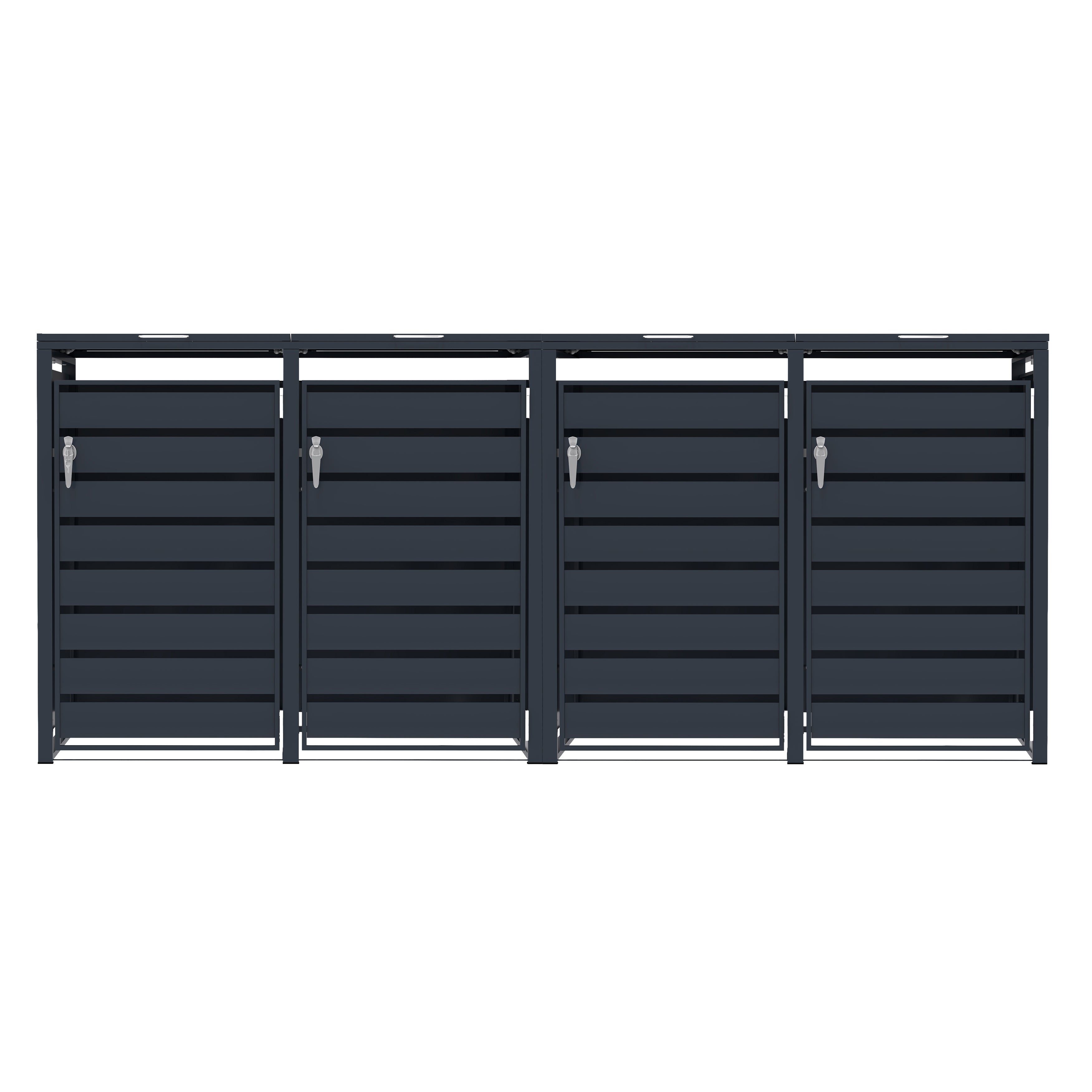 Q-Rax Copertura Bidoni in Metallo Antracite 4x240L