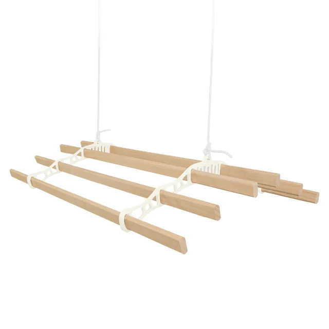 Q-Rax Stendibiancheria Soffitto Puleggia 6 Listelli 1,5m Avorio