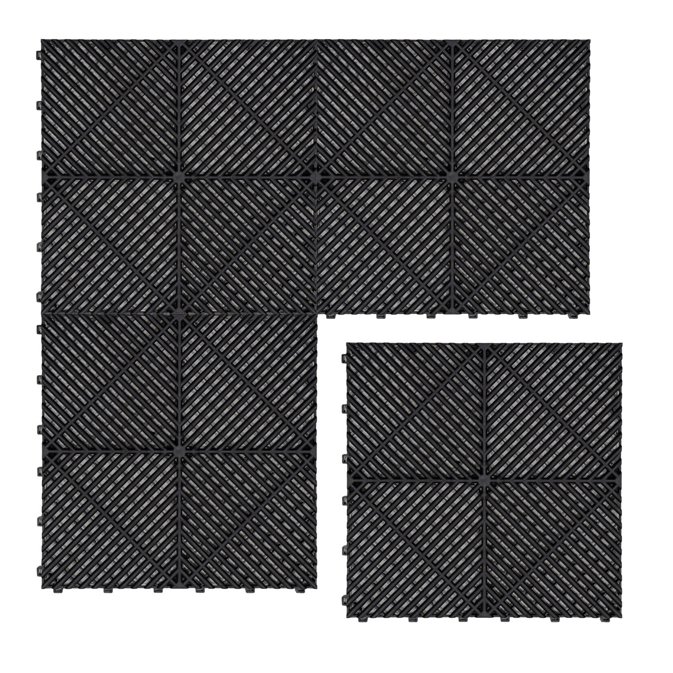 Q-Rax Piastrelle Ventilate 6x6 m pavimento garage nero 225 pz