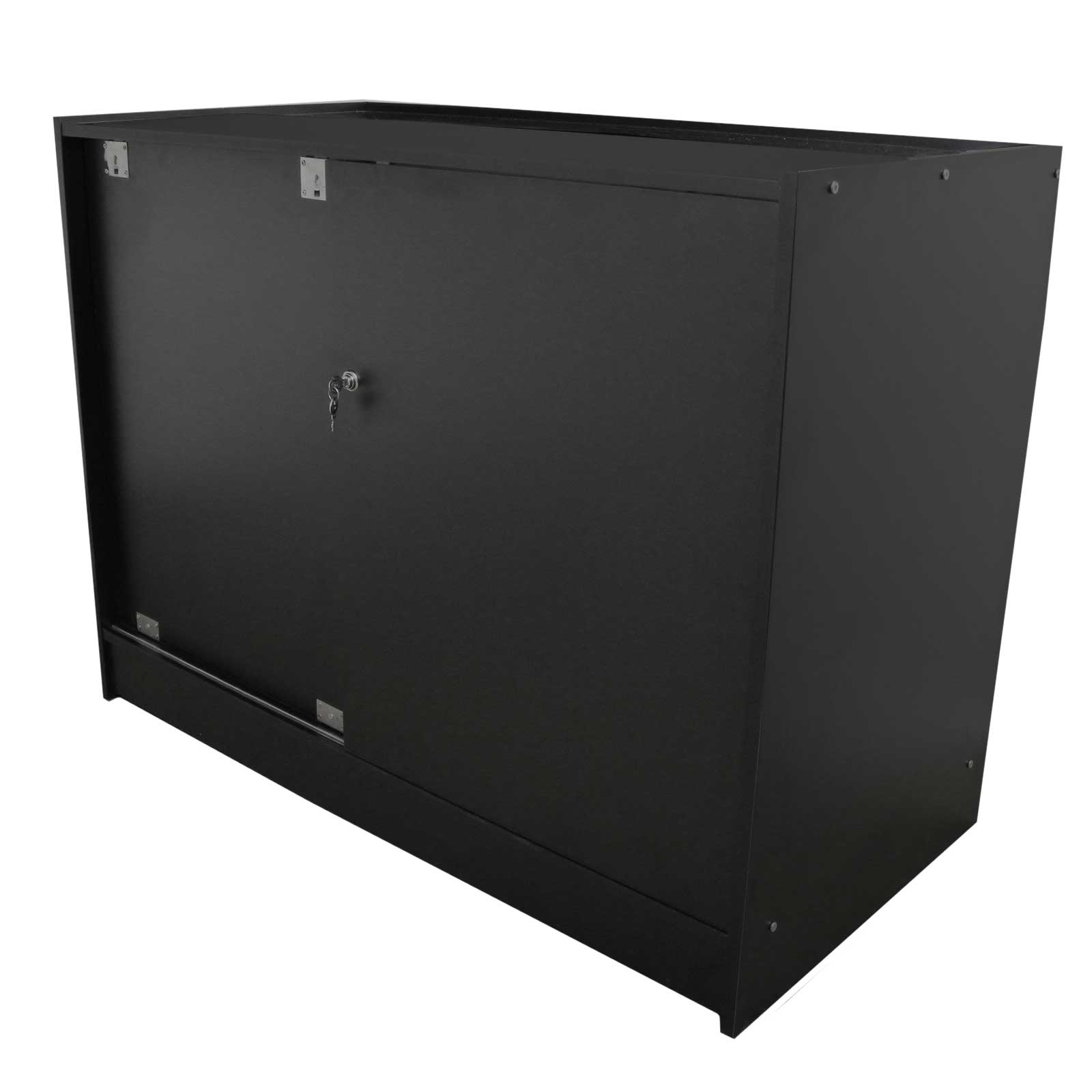 Q-Rax K1200 Bancone da Negozio Nero 120x60x90 cm con Vetrina