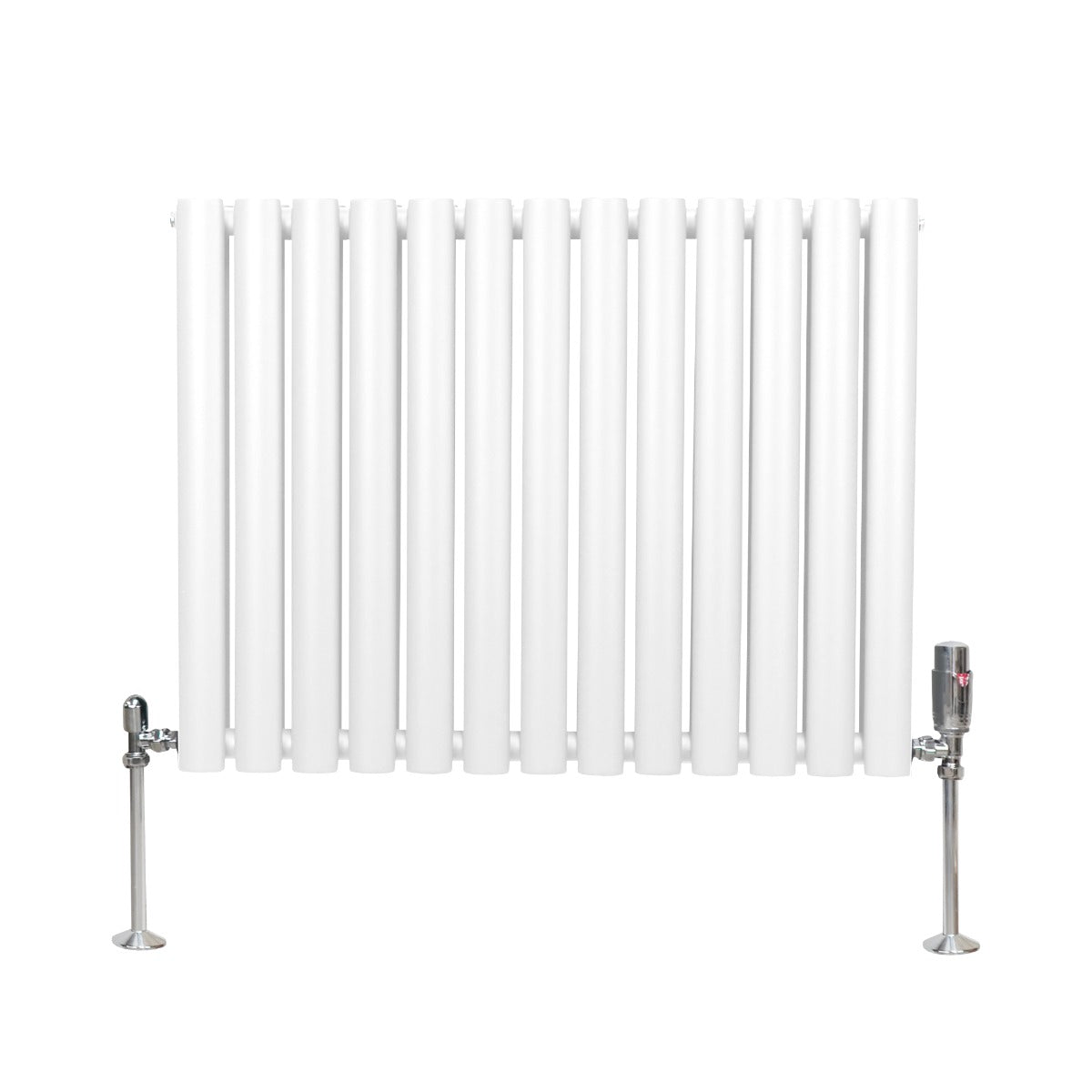 Q-Rax Radiatore Colonna Ovale 600x780 Bianco + Valvole TRV