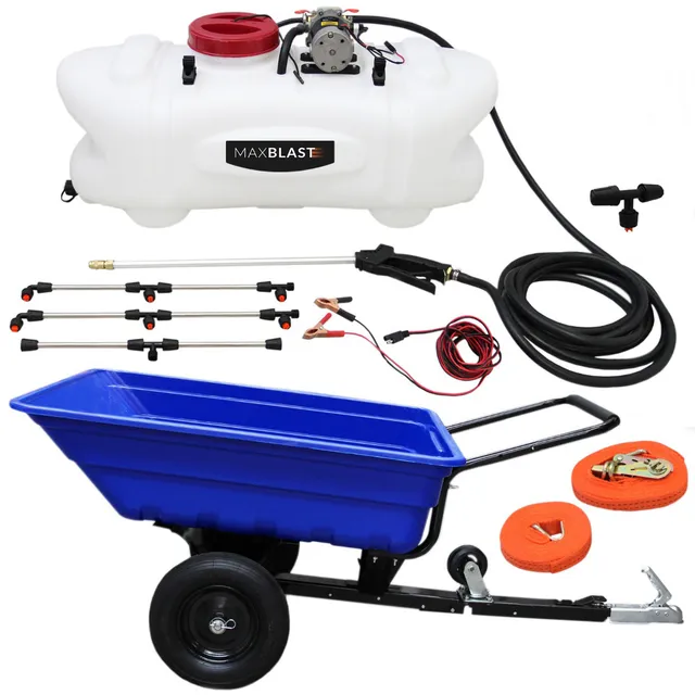 Q-Rax Rimorchio Ribaltabile ATV Carrello 295 kg + Irroratore 60L