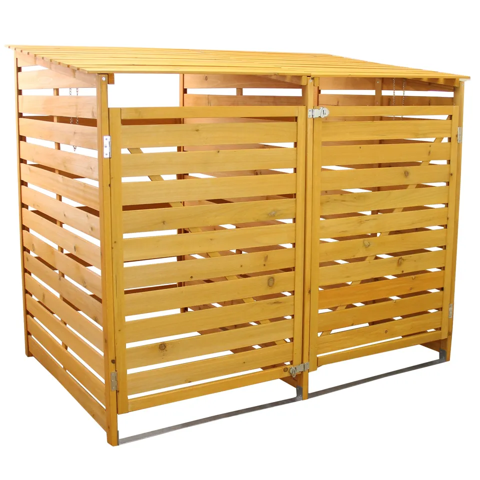 Q-Rax Copribidone Doppio Legno 2x240 L con Sportelli