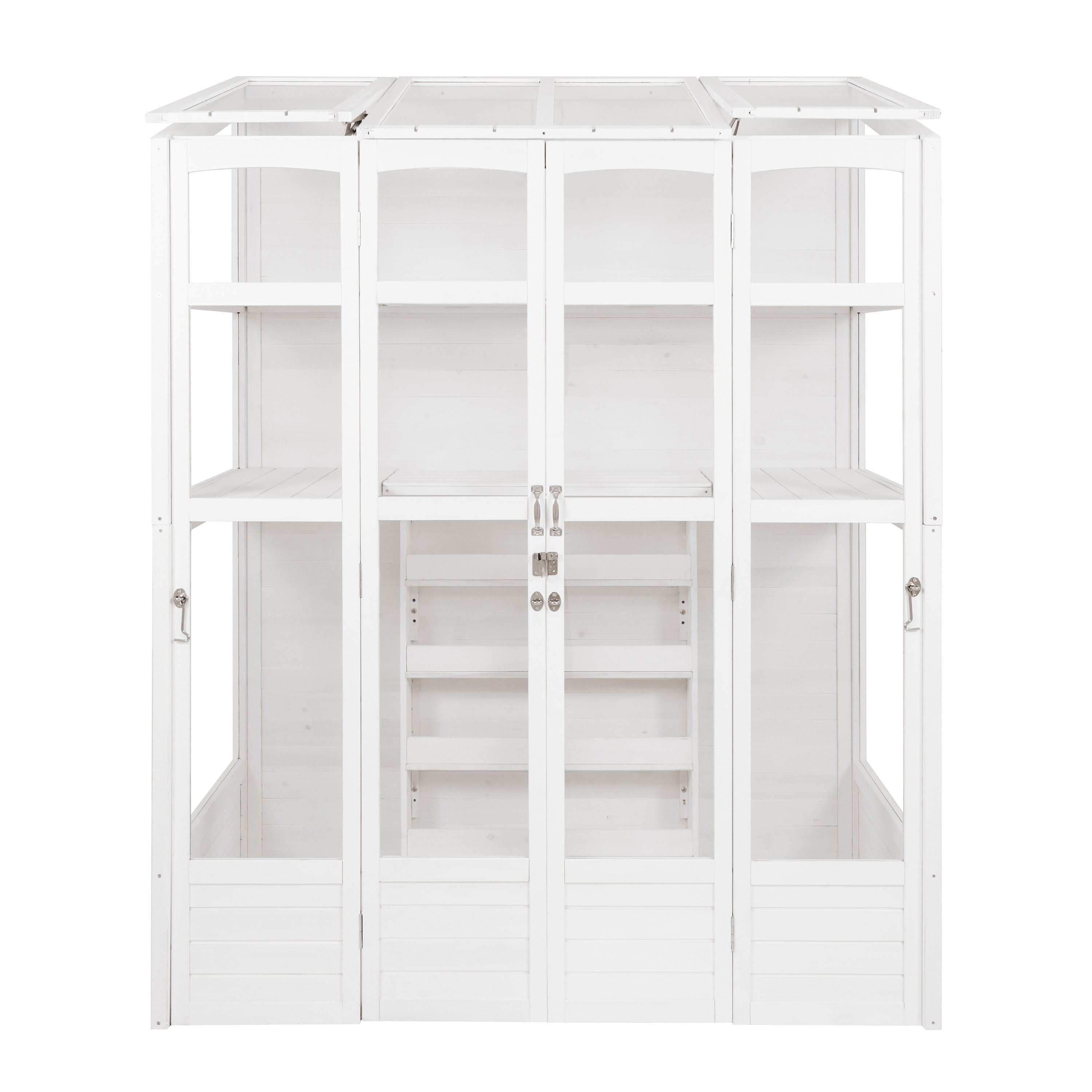 Q-Rax Serra Vittoriana Giardino Bianca 152x61cm Legno Ripiani