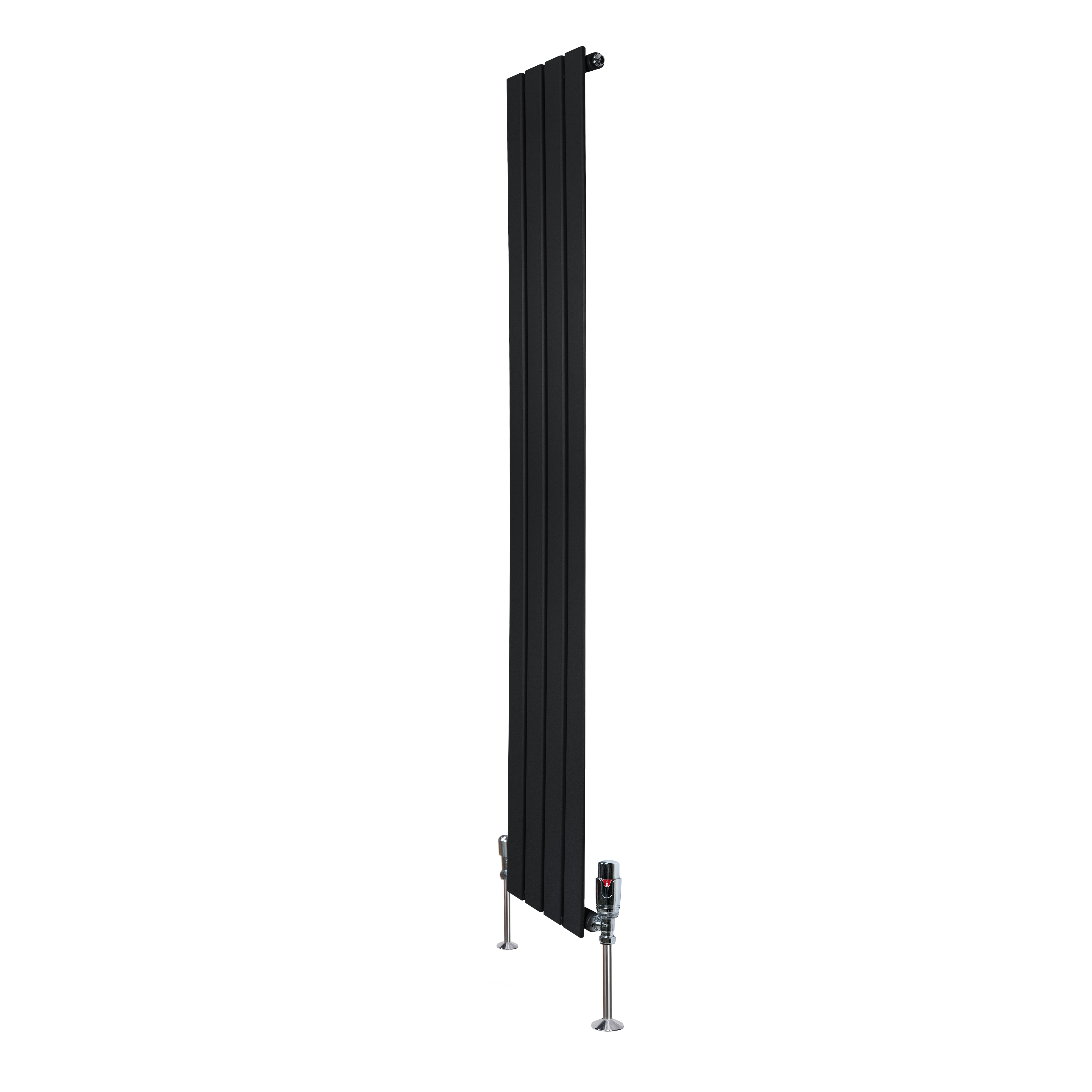 Q-Rax Radiatore Verticale Nero 1600x280mm con Valvole