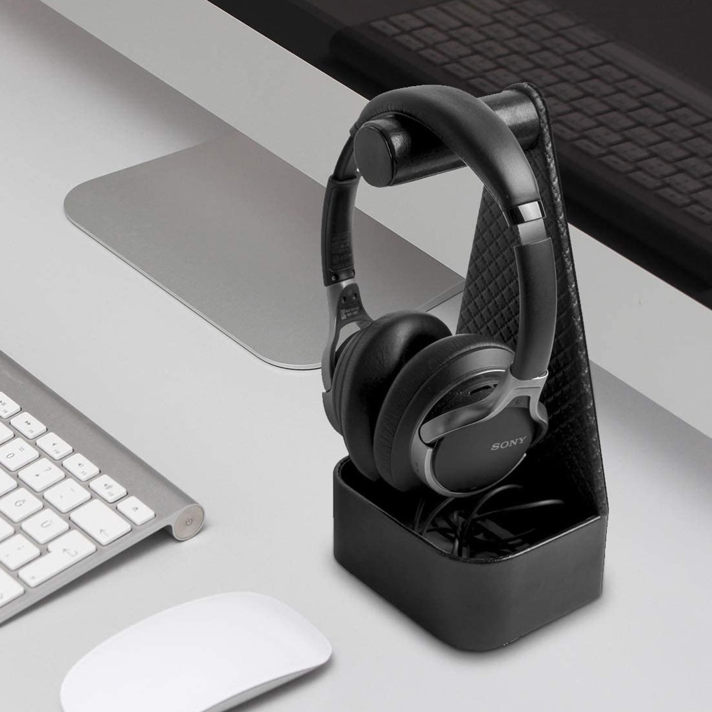 Jackcube Design Home Office supporto cuffie pelle con vassoio