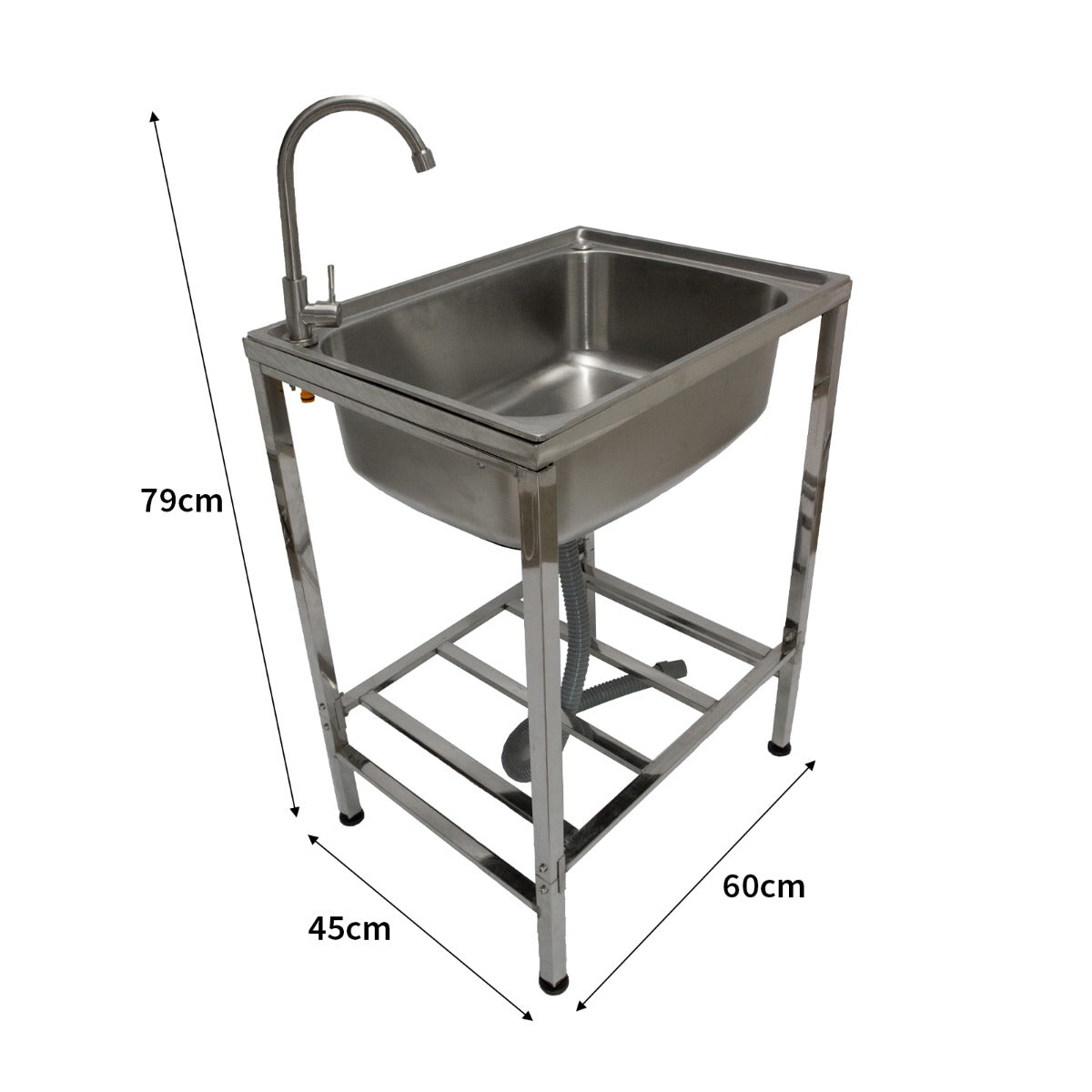 Q-Rax Lavandino Campeggio Portatile lavello inox 60 cm