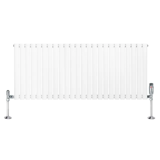 Q-Rax Radiatore Colonna Ovale 600x1440 mm Bianco Valvole