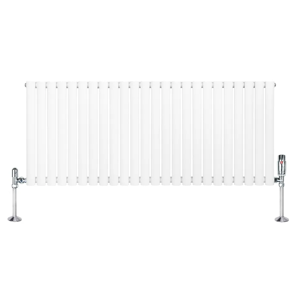 Q-Rax Radiatore Colonna Ovale 600x1440 mm Bianco Valvole