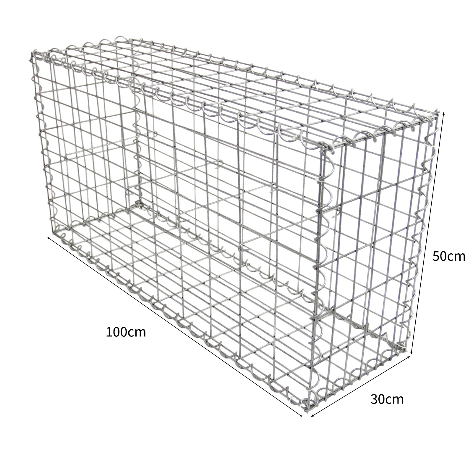 Q-Rax Gabbioni Acciaio 100x50x30 cm Set 6 Pezzi Giardino