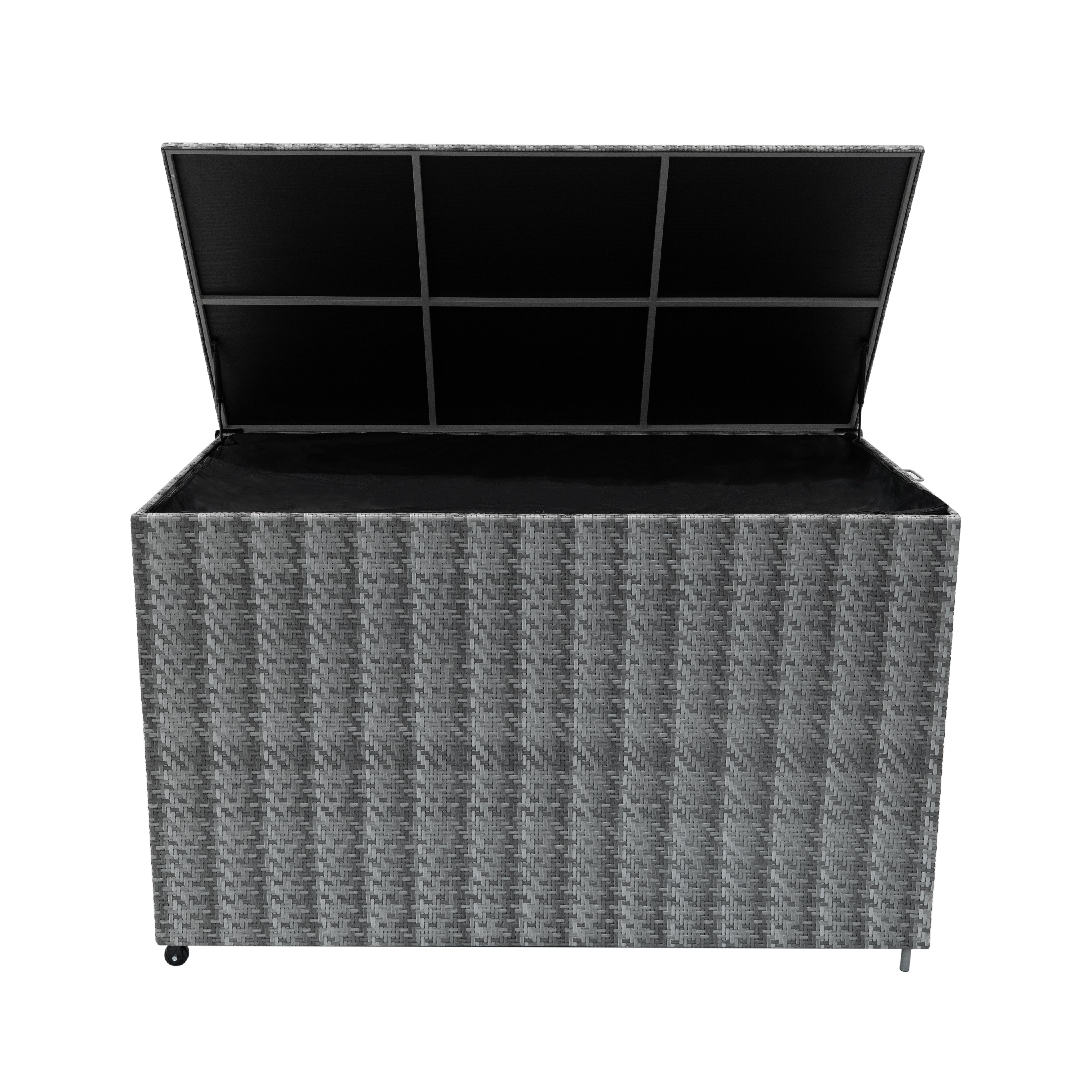 Q-Rax Baule Rattan Grigio 996L da Esterno Impermeabile