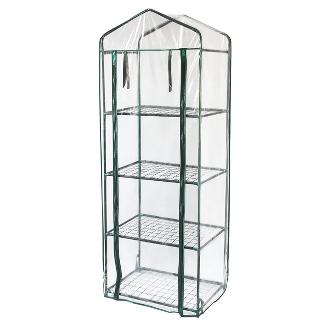 Q-Rax Mini Serra PVC 59x39x160 cm 4 Ripiani Verde