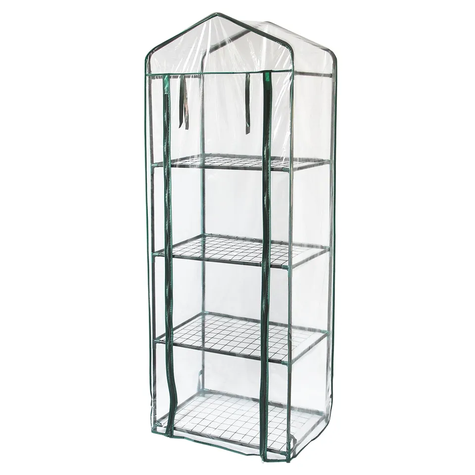 Q-Rax Mini Serra PVC 59x39x160 cm 4 Ripiani Verde