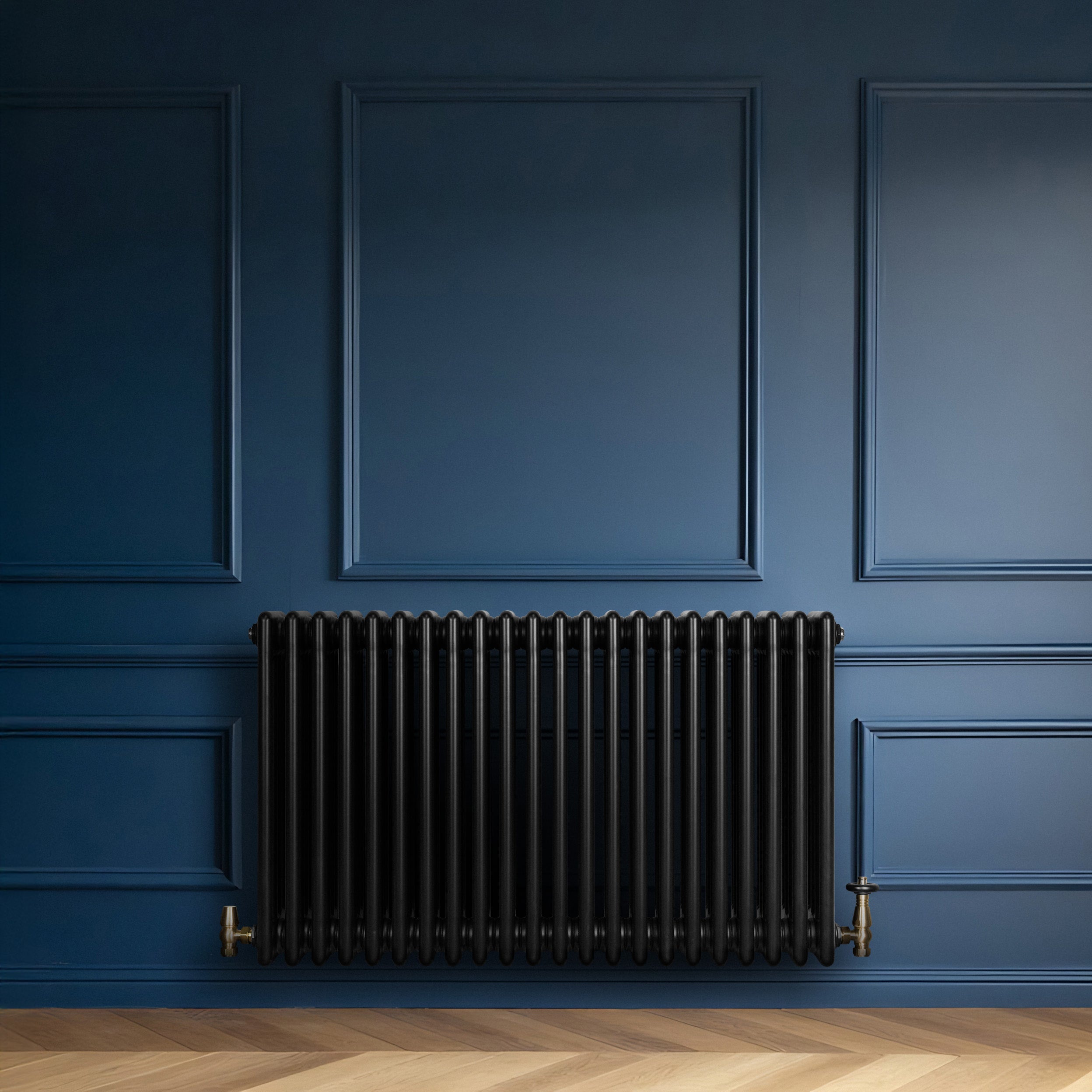 Q-Rax Radiatori Tradizionali 4 Colonne 600x1010 mm Nero Valvole