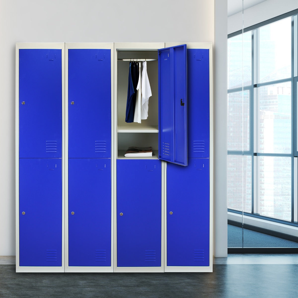 Q-Rax Strumenti da Banco armadietto metallo 2 porte blu 180x38x45